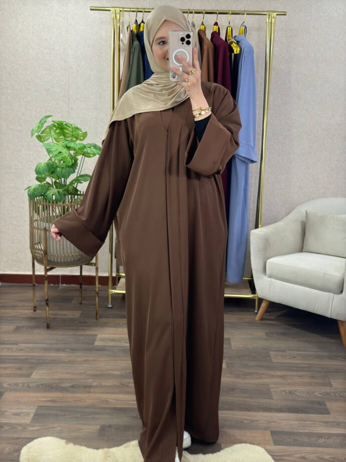 ⁦Abaya simple manches revers⁩ - الصورة ⁦4⁩