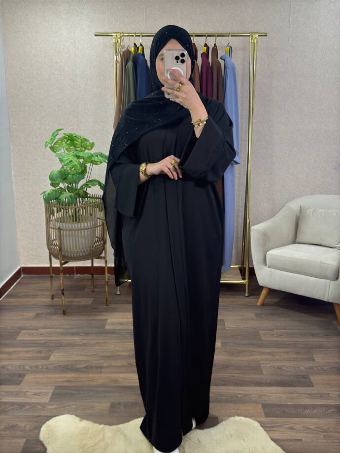 ⁦Abaya simple manches revers⁩ - الصورة ⁦8⁩